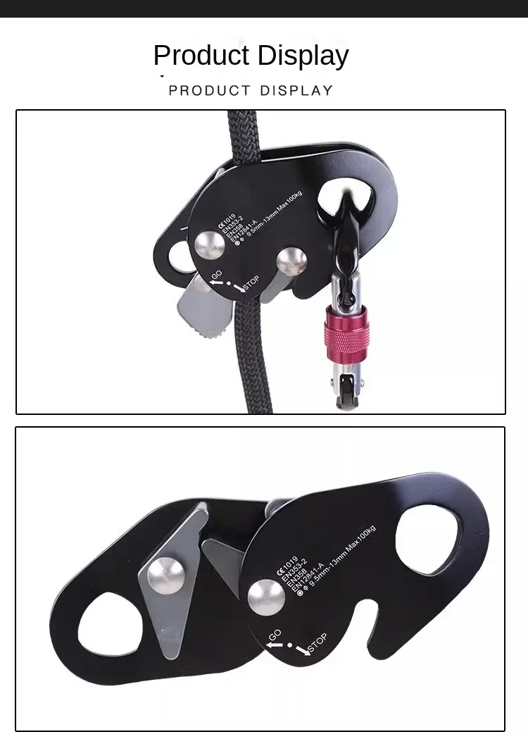 Stop Climbing Rope Grab Climbing Descender Selfbraking Stopper Gear