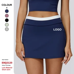 Custom Quick-Drying Breathable Golf Skirt High Waist Ribbed Two-Piece Sports Tennis Skirt Women Anti-Exposure Tennis Skirt