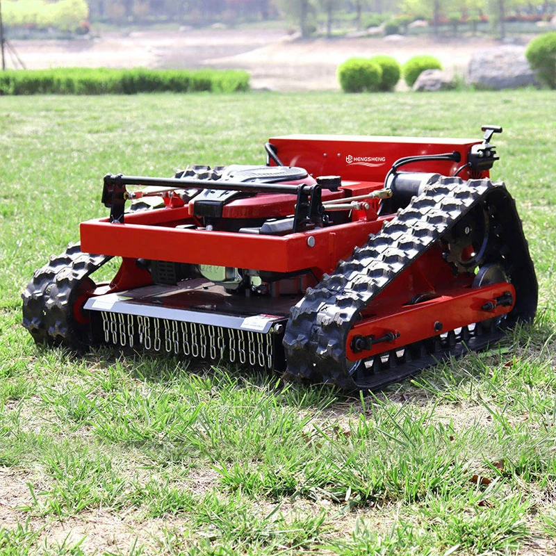 CE/EU/EPA Remote-controlled Tracked Lawn Mower Cutting Width 800mm Longxin Engine One-key Start 4.2 Acres Per Hour Robotic Mower