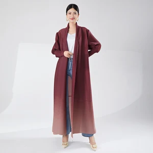 Factory Wholesale Women's Muslim Abaya Middle East Dubai Traditional Muslim Clothing Design Fashion Gradient Cardigan Robe