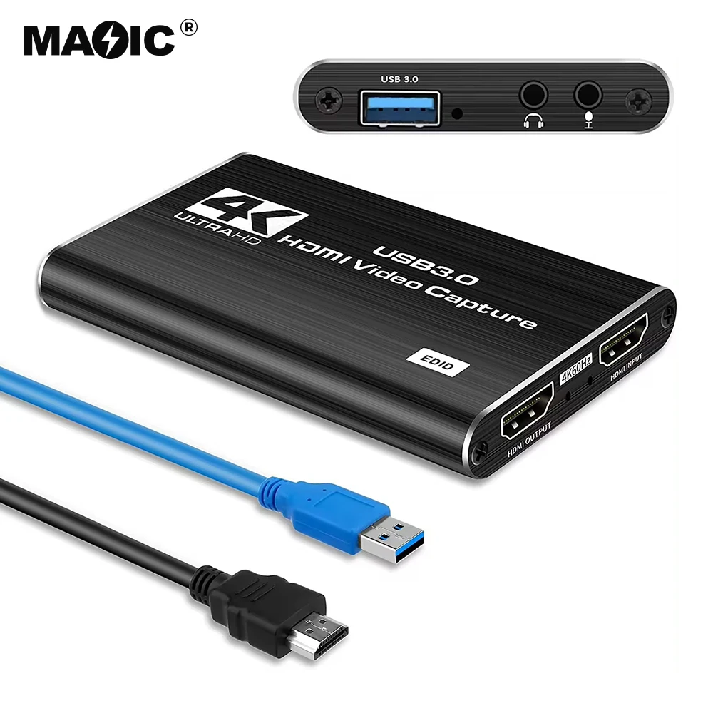 Новый 4k Звуковая Карта Захвата Видео В Формате Full Hd 1080p Usb 3,0 Hdmi  Видео Устройства Захвата Для Игры Запись Прямые Трансляции Вещания - Buy 4k  ...