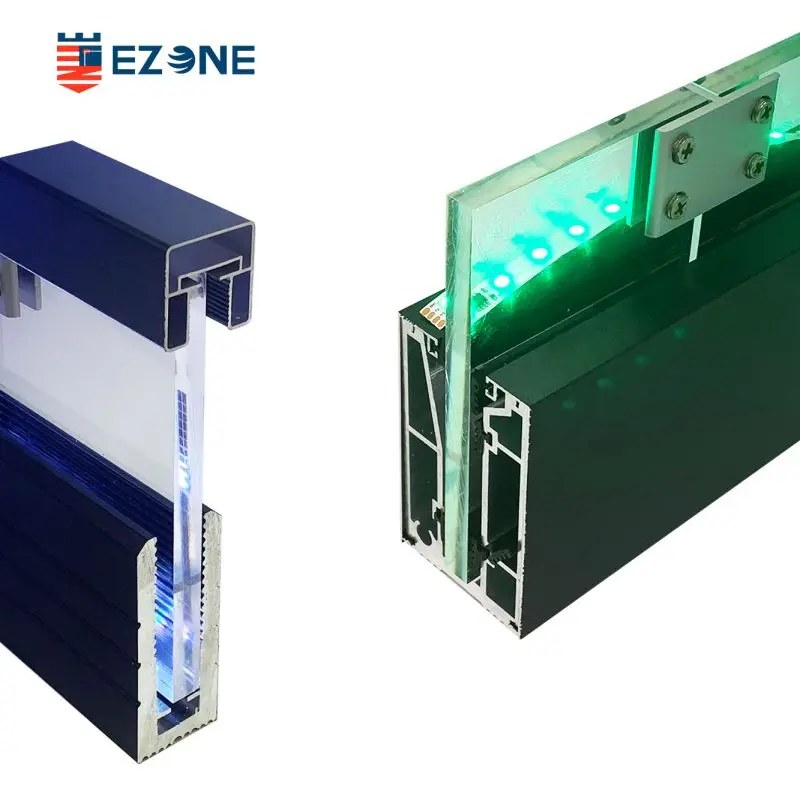 Building Aluminium U Channel Glass Balustrade Rgb Led Stair Railing ...