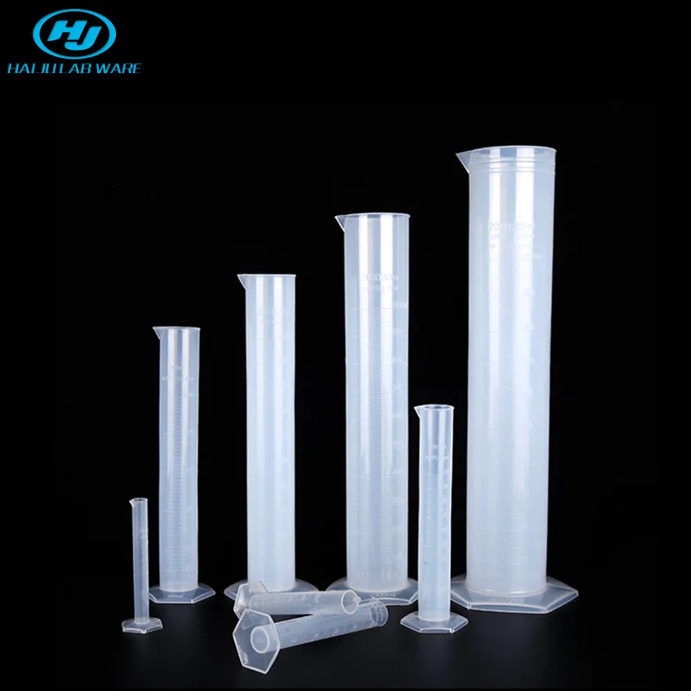 HAIJU LAB 100ml Translucent Plastic Laboratory Cylinder Graduated Measuring Cylinder for Lab Supplies