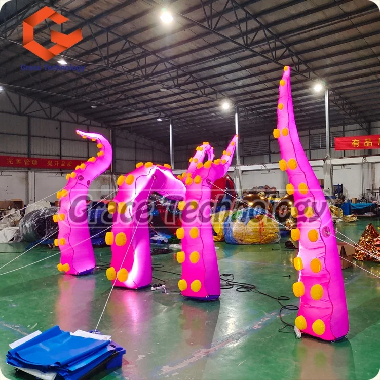 Ibasenice 4 Marionnettes à Doigts Pieuvre – Tentacules Dinosaure Gonflables, Jouets De Farce Et Jeu Rôle – En Plastique, Vert Clair – Pour Enfants Et Fêtes