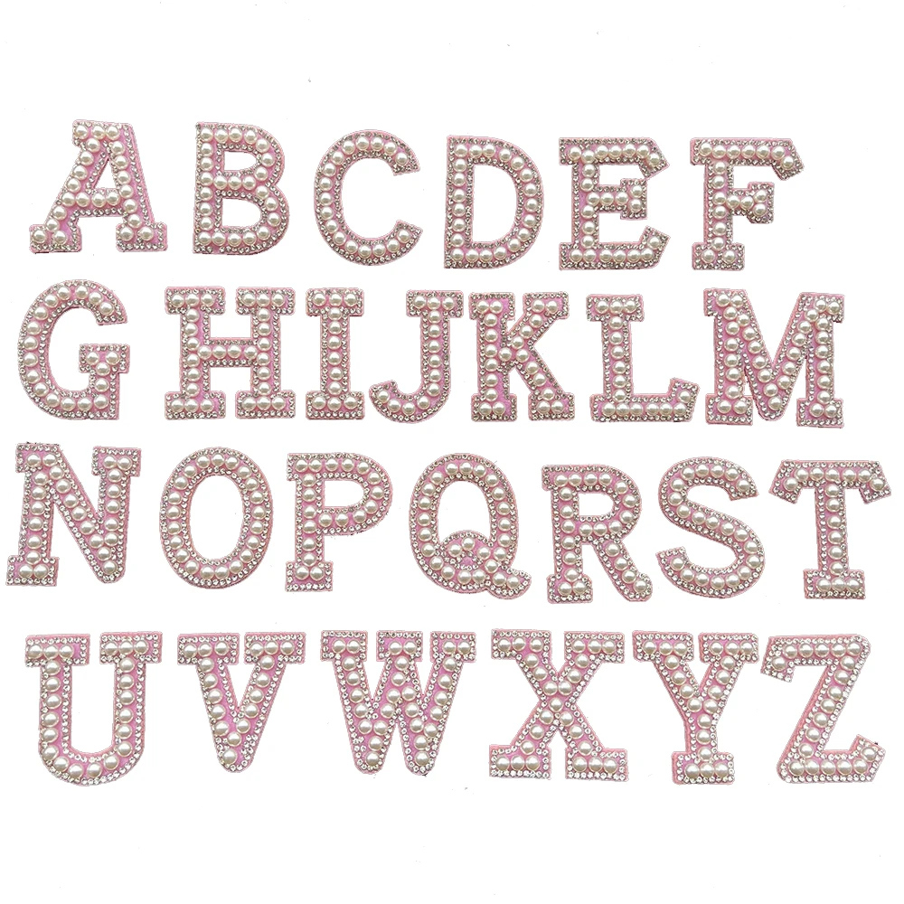 A z Black English Letters Rhinestone Imitation Pearl - Temu