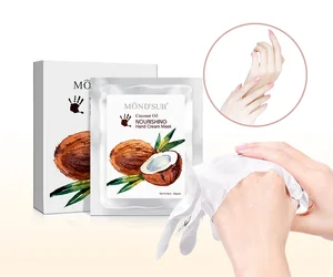 Private Label 6 Pairs Coconut Oil Deep Moisturizing Whitening Hand Cream Mask Sheet