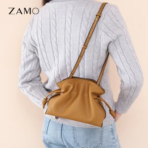 Factory Underarm Bag High Level Cowhide Cloud Pleated Shoulder Bag for Women With Chain Strap