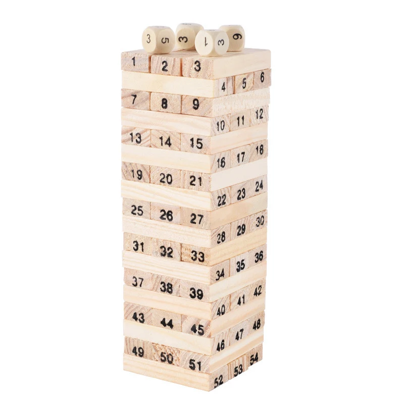 Generic Jenga en bois jeu de tour d'empilage avec 54 blocs de bois