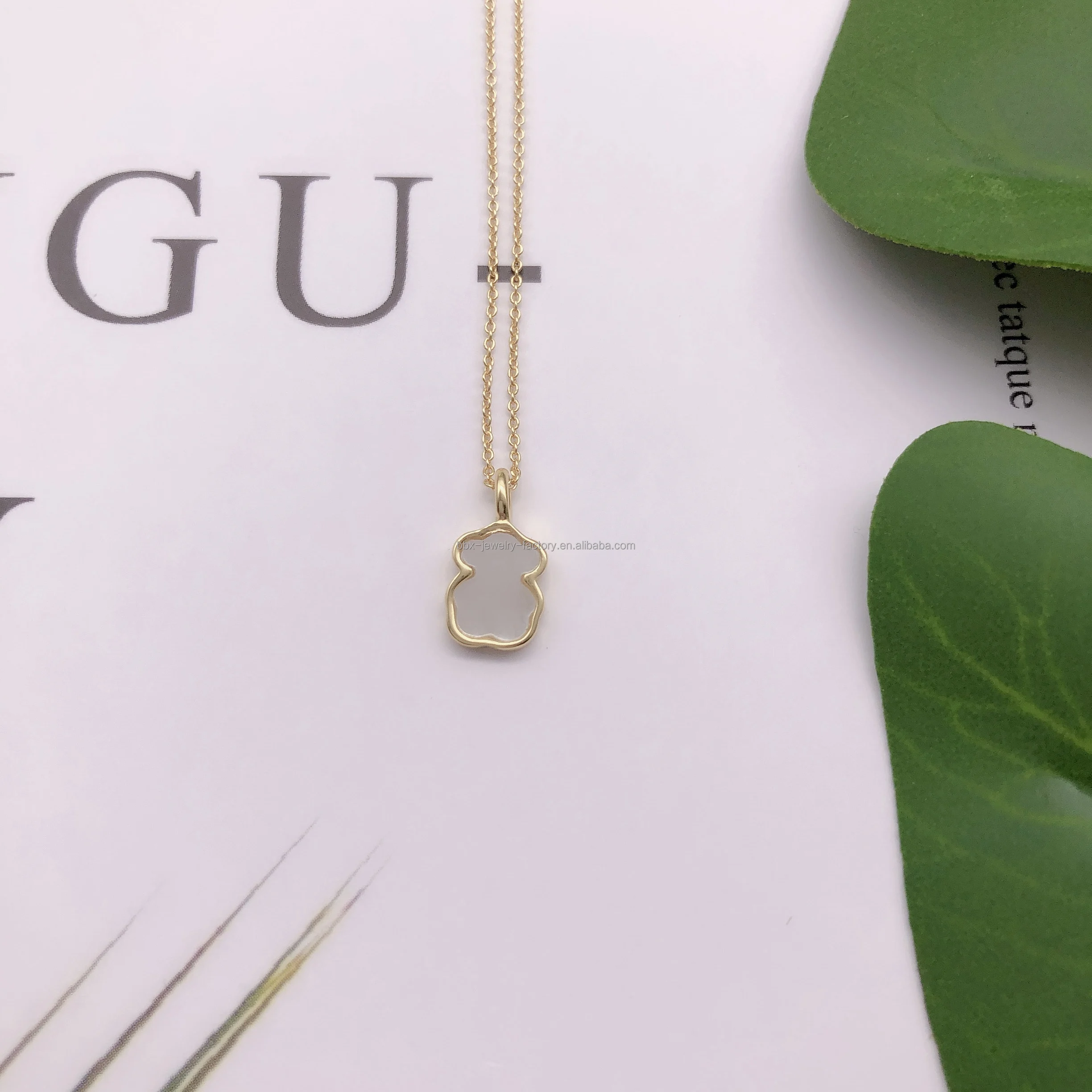 The New Bear Pendant Necklace 925 Silver Plated 18k Gold Fashion