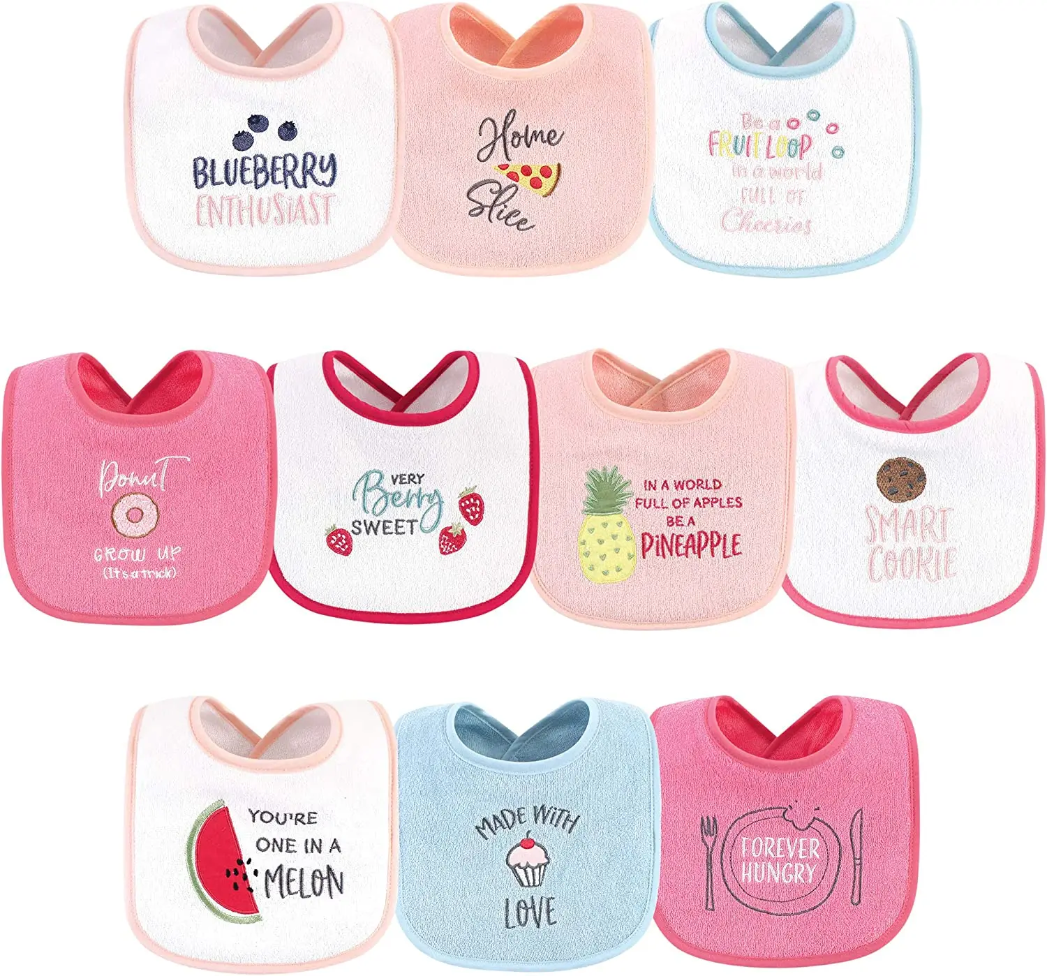 Baby Unisex Baby Cotton Terry Drooler Bibs With Fiber Filling factory