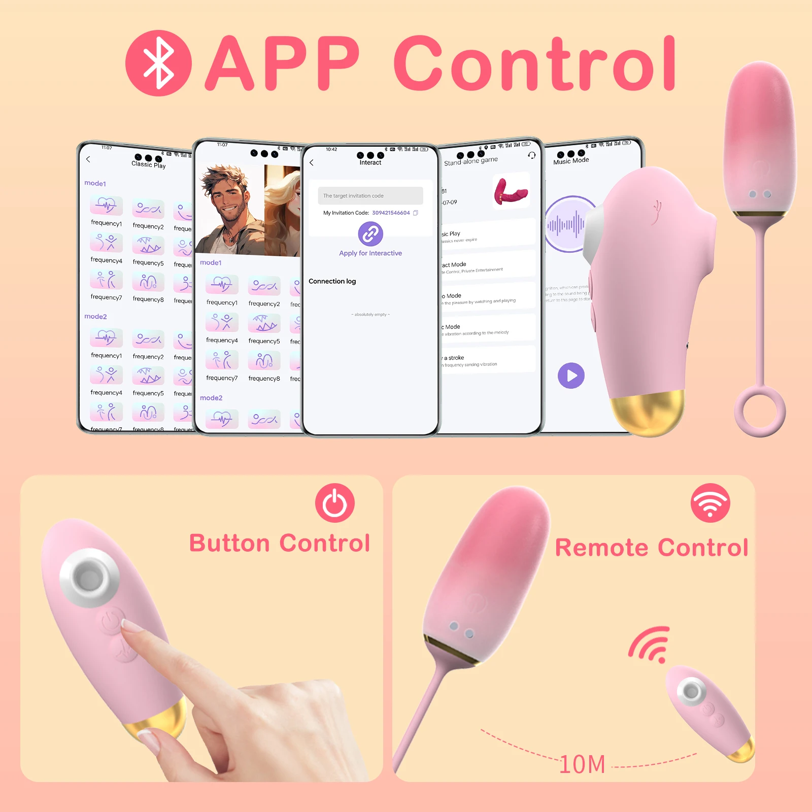 Wireless APP Controlled Silicone Vagina Vibrating for Sex Toy Rechargeable  Remote Control G Spot Stimulator Designed for Women
