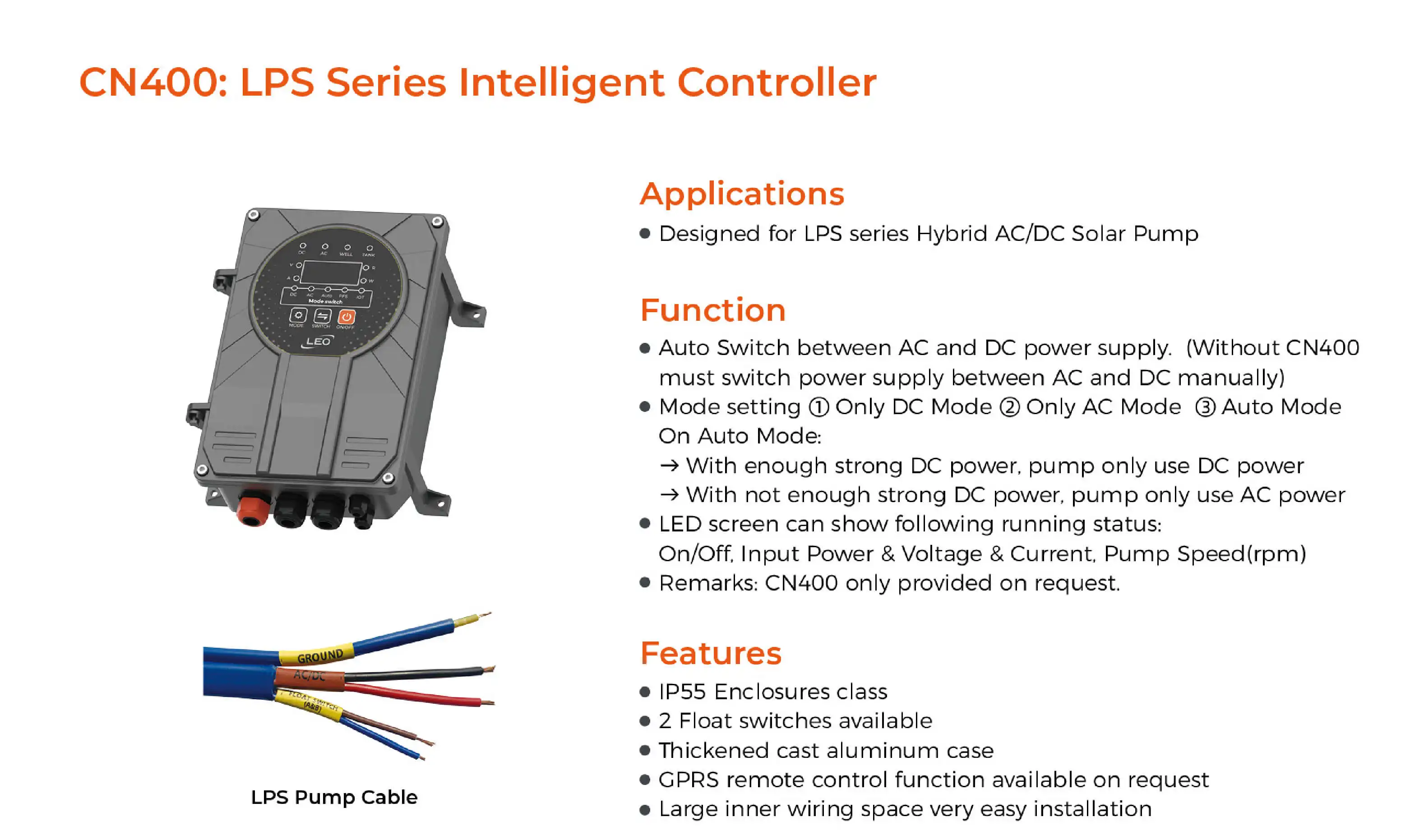 LEO Mppt Solar Charge Controller Deep Well Solar Water Pump Price List