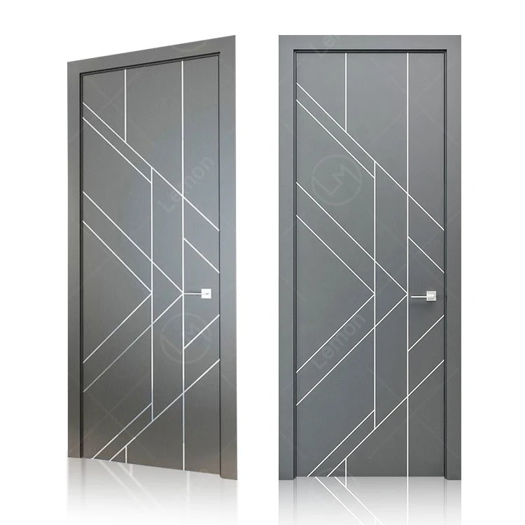 Walnut Veneer Front Door Designs with Luxury Waterproof Veneer Wood Door With Frame USA Market