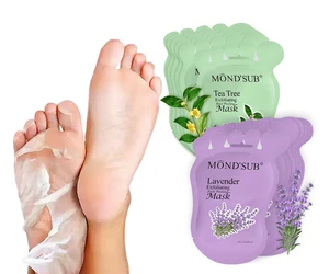 MOND'SUB Private Label Korean Pedicure Feet Mask Exfoliating Moisturizing Peeling Tea Tree Lavender Foot Mask