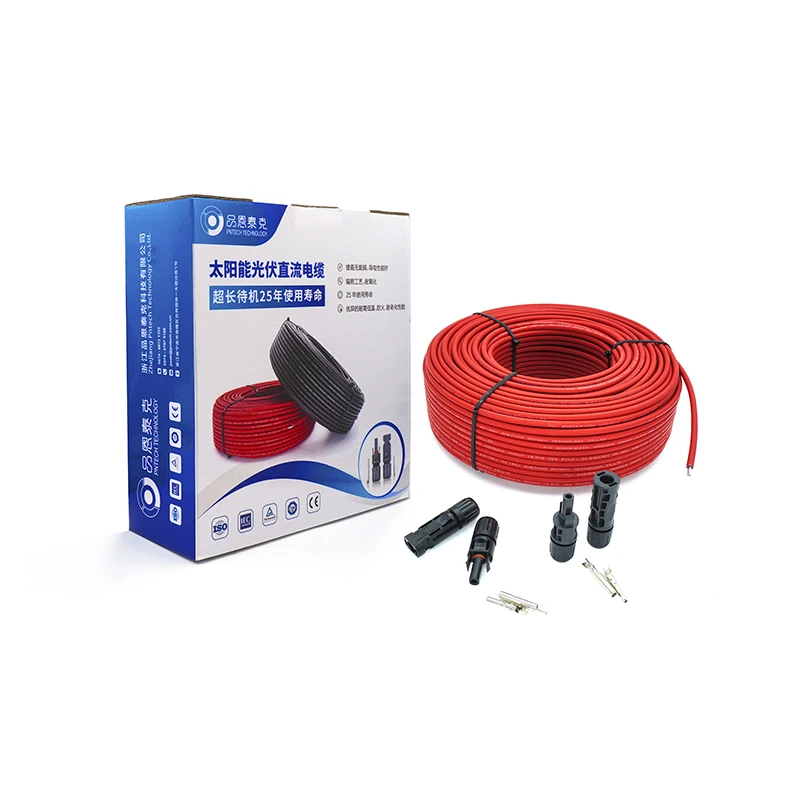 Solar Cable 10mm2/6mm2/4mm2/2.5mm2 8/10/12/14AWG Black or Red PVC