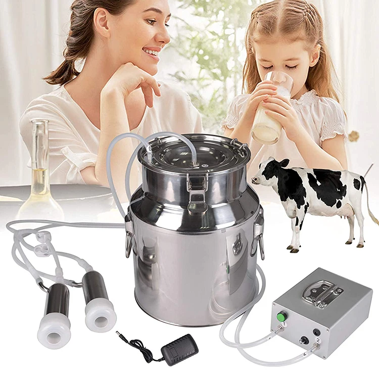 Cow Milking Machine Auto-Stop Device for Cow Livestock Household Farm Stainless Steel Food Grade Bucket Milking 14L