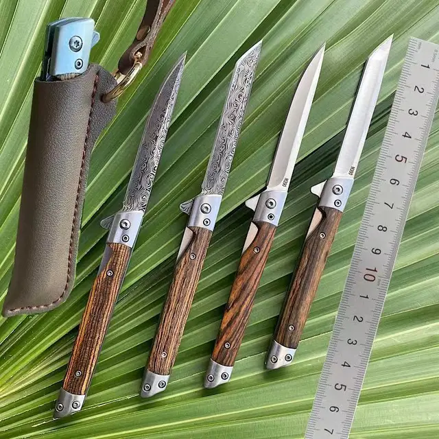 Shenbi Portable Stainless Steel Fruit Knife High Hardness Mini Outdoor Folding Knife Wood Handle Sharply Designed for Camping