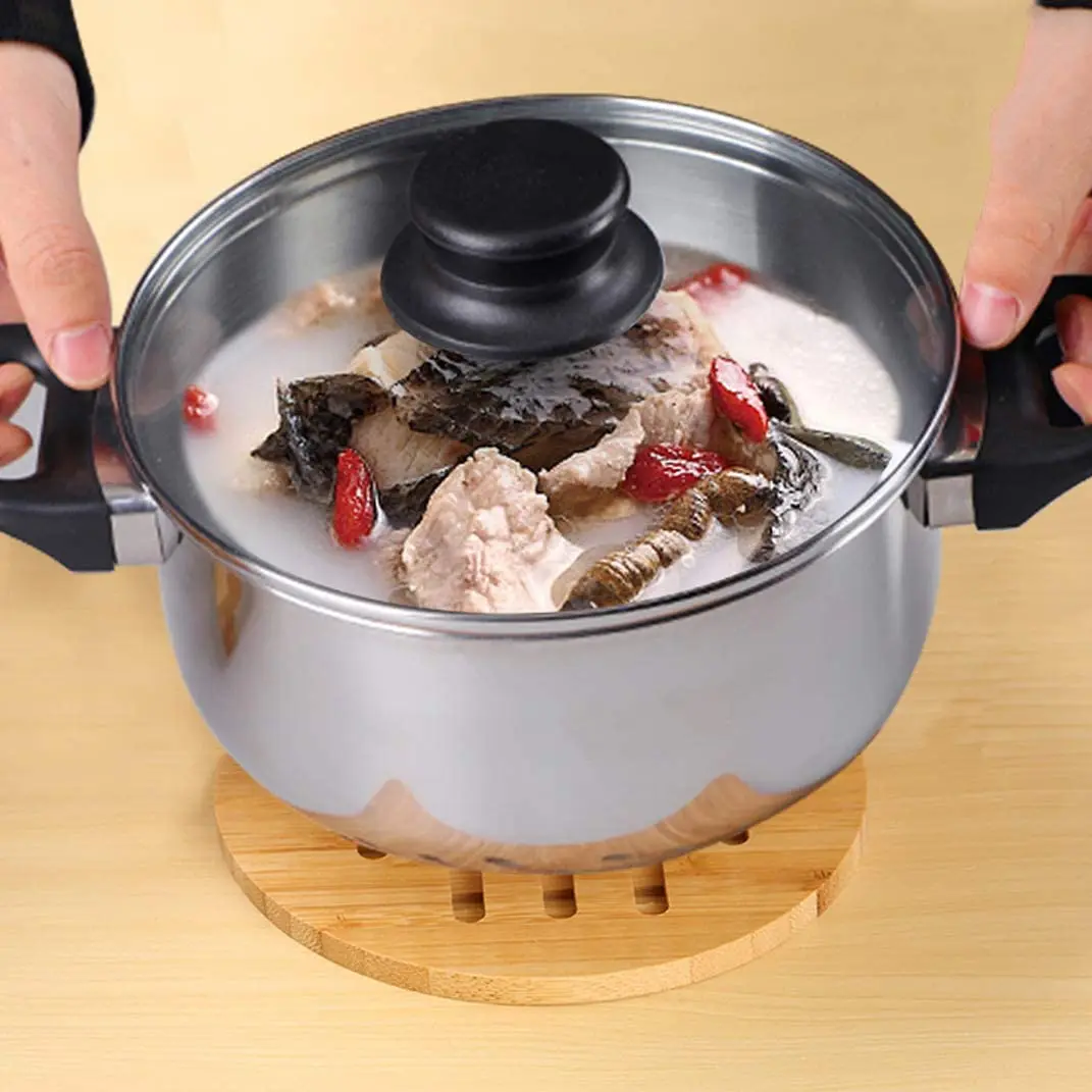 Divided Hot Pot Stainless Steel Hot Pot Ruled Compatible Soup Cooking Pot