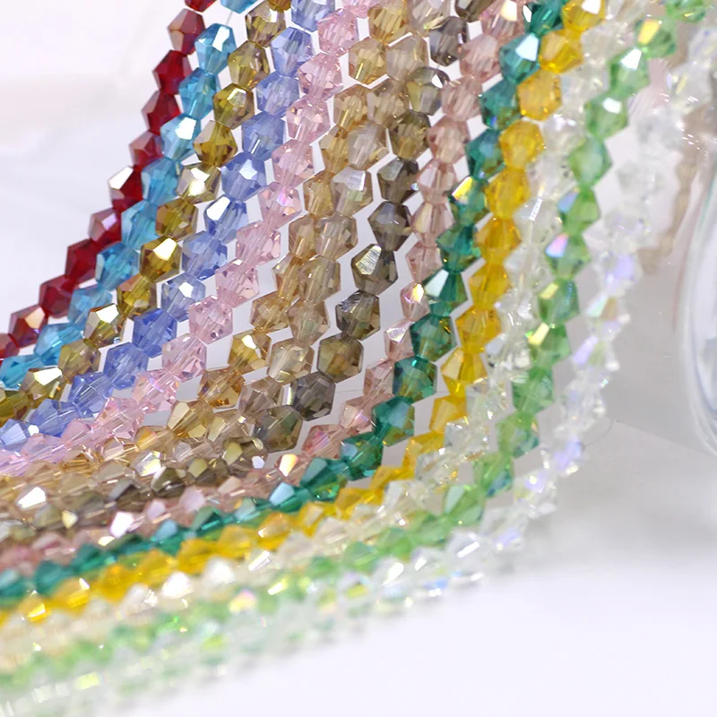 faceted bicone glass beads for jewelry