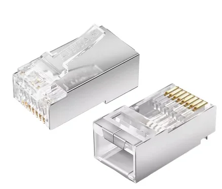 8P8C Ethernet Pass Through Plug RJ45 Connector UTP Gold plated FTP Cat6 Connectors