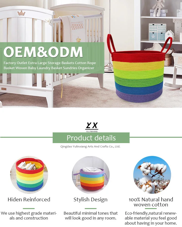 Wholesale Hot Customized Size Cotton Rope Basket Handwoven Rope