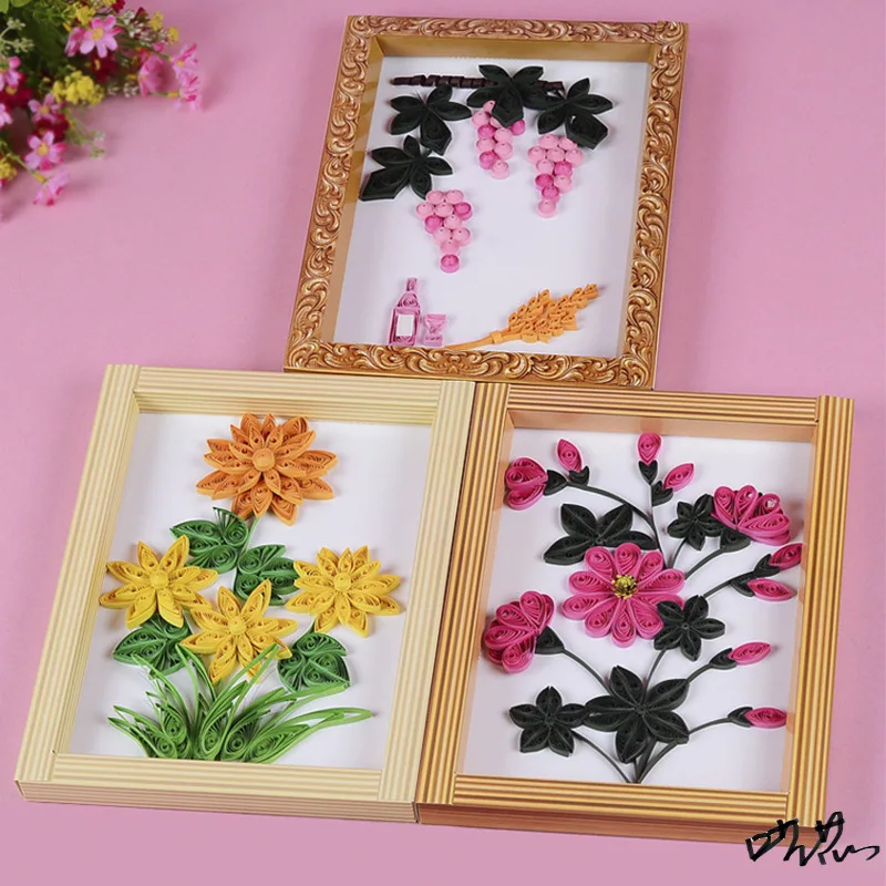9pcs Paper Quiling Kit Beginner's Quilling Set DIY Paper Craft Kit with Photo Frame for Quill Art,Home Decoration