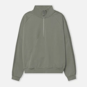 High Quality Men's Quarter Zip Stand Collar Sweatshirts Logo Design Solid Color Hoodies Wholesale for Winter Plain Dyed