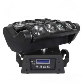 Mini Spider 8 x 3W RGBW, LED DMX 512 Dual Sweeper Pulse Strobe Effect Moving Head Light for stage bars di