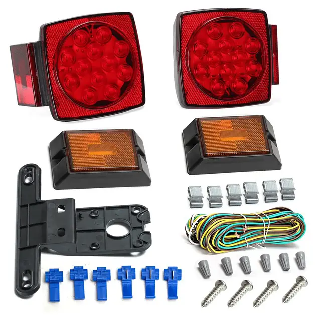 New LED 12V Trailer Light Kit Waterproof Submersible Left/Right Lights for Trailers with 10000kg Payload & 80" Wide X 30" Long