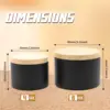 Black with wood-grain lid