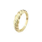 Fashion Jewelry Twisted 9k Real Gold Rings Jewelry Women