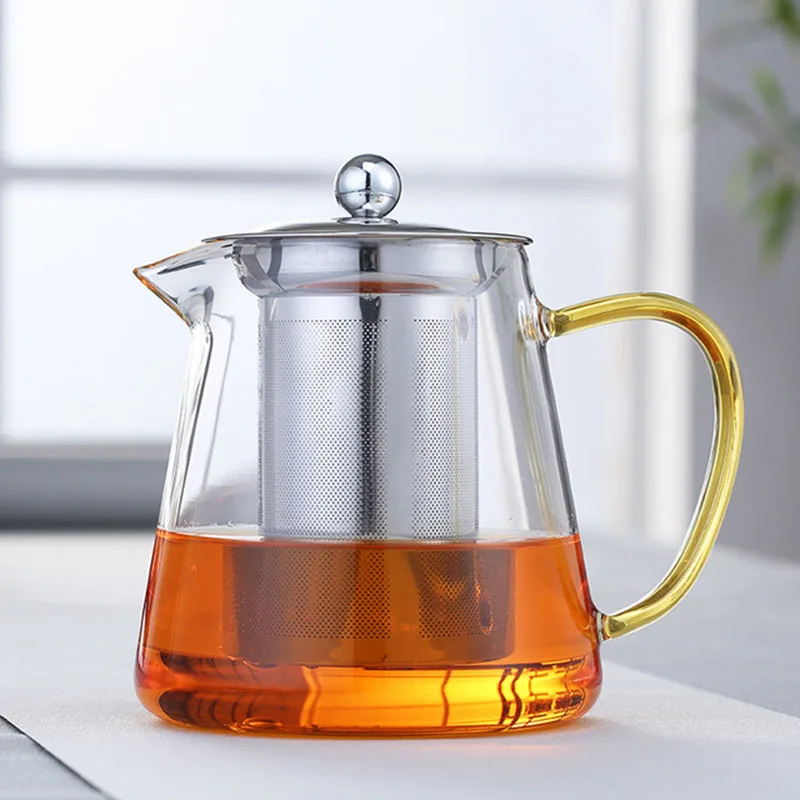 Glass Teapot with Removable Infuser Stovetop Safe Tea Kettle Heat Resistant