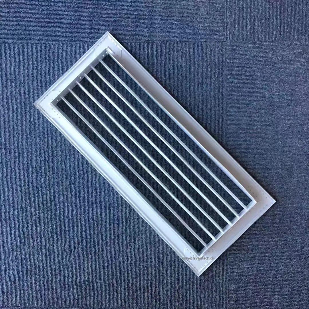 HVAC system aluminum ceiling air return and supply single deflection grille
