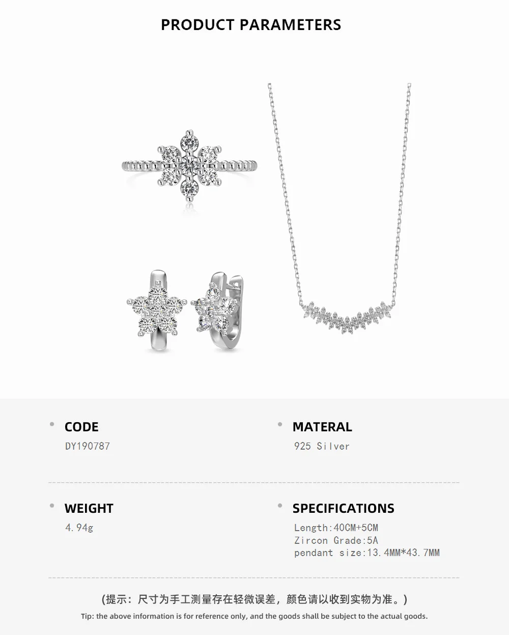 KAKODIY New Trend Exquisite Wear-Resistant Waterproof 925 Sterling Silver Necklace Cubic Zirconia Jewelry for Women Flower Necklace detail 1