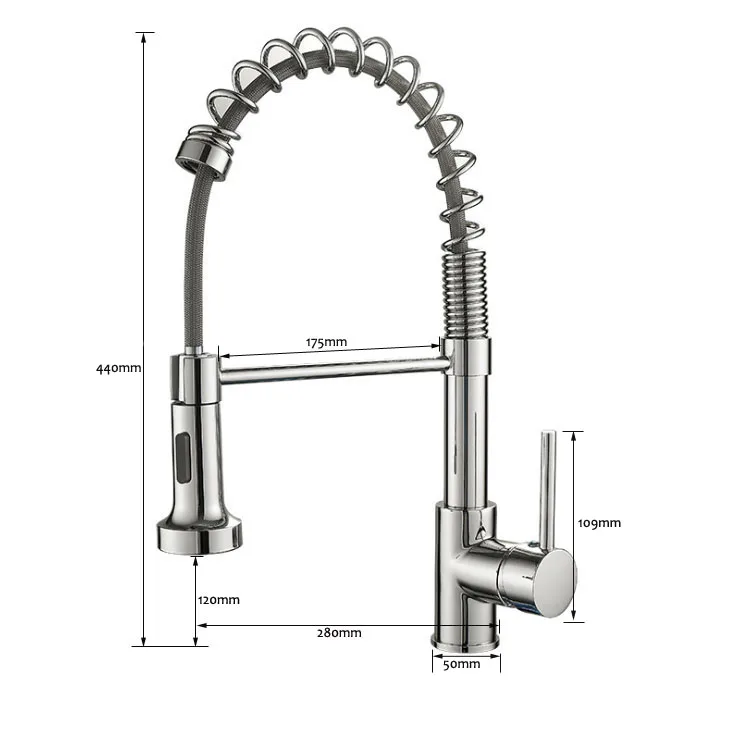 Commercial Pull Out Flexible Water Mixer 3 Way Pre Rinse Sink Taps Wall ...