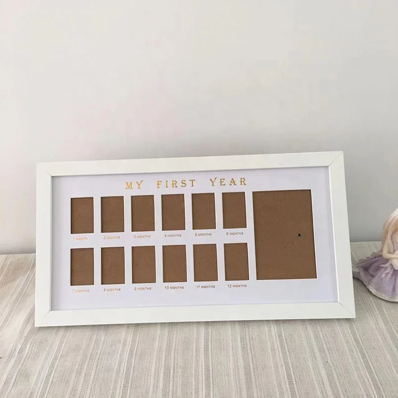 Baby First Year Picture Frame - Newborn Hand Print Photo Frame