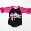 Hope Letter Print Fuchsia Ruffle Raglan Tee