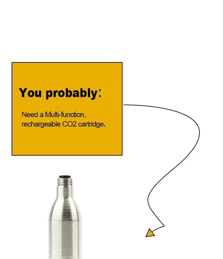 Action Union Mini Refillable 12g Co2 Threaded Cartridges Reusable Gas