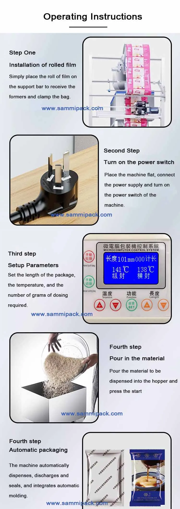 Automatic Bean Bagging 1kg Rice Salt Bag Packing Machine 6