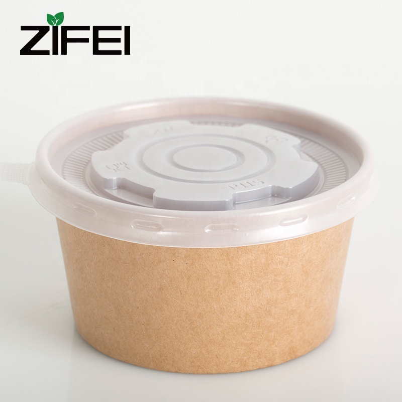 Paper Bowl With Paper Lid Microwave Safe Disposable Food Kraft Paper Bowls With Lids For Take Away