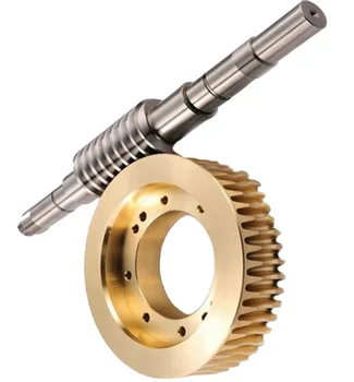 CNC brass wheel gear and stainless steel worm thread shaft OEM Gear shaft factory