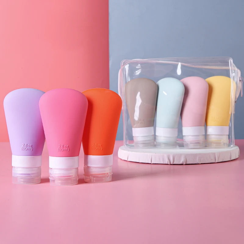 Дорожная силиконовая бутылка-пульверизатор для лосьона, 37 мл, 60 мл, 89 мл