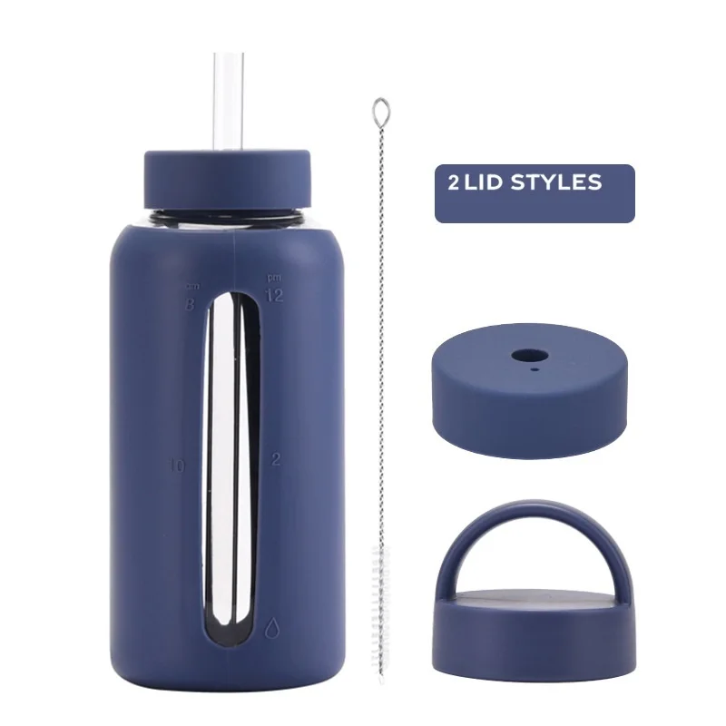 17oz 27oz High Borosilicate Glass Water Bottle With Silicone Sleeve|  Alibaba.com