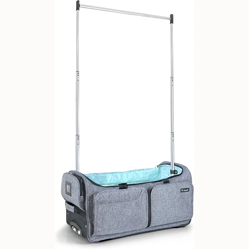 Free Sample Dance Bag with Garment Rack Rolling Dance Costume Bag with Hanging Cosmetic Collapsible Suitcase for Dance Shows