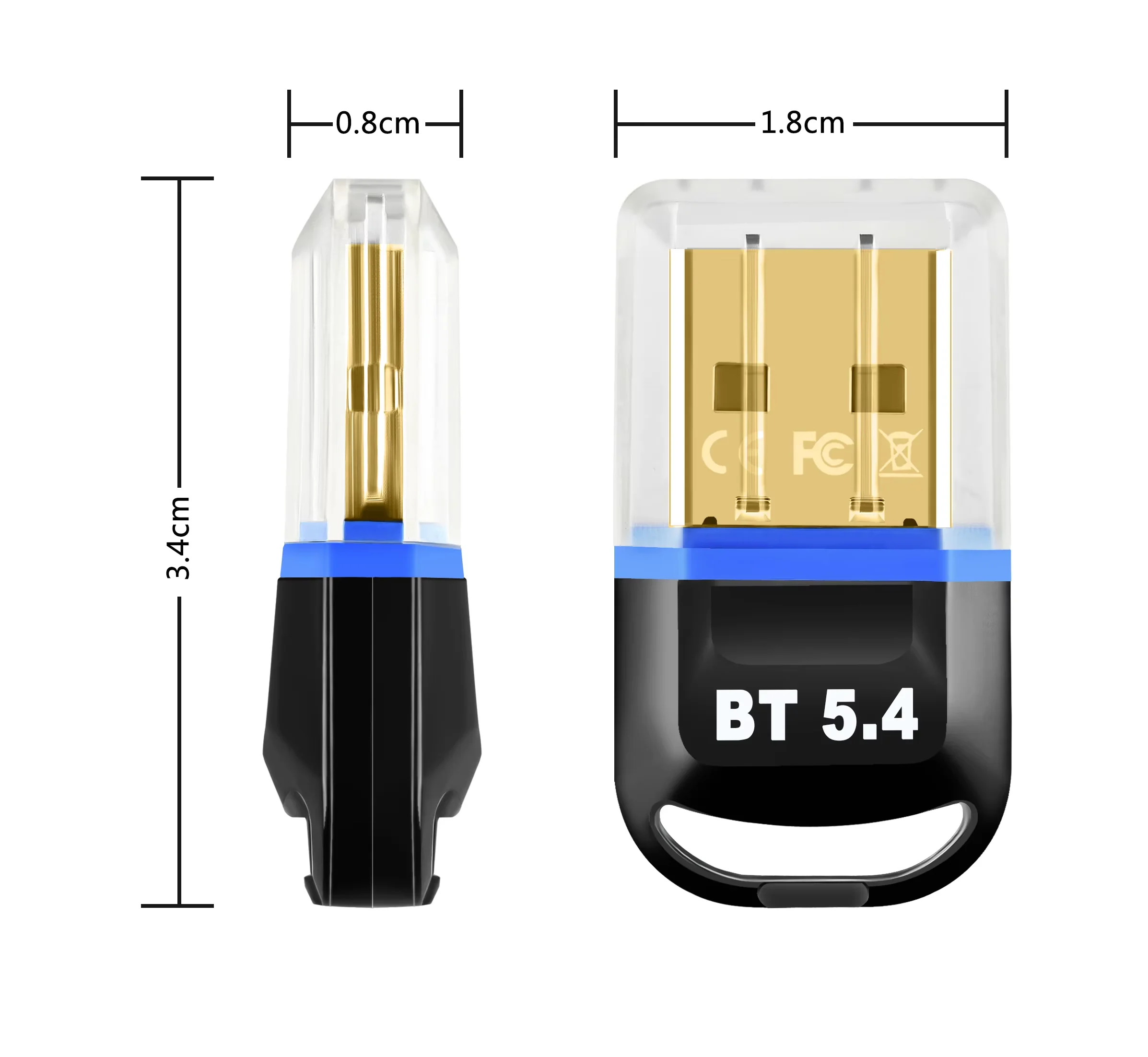 HG Bluetooth адаптер 5.4 USB Bluetooth стик Plug and Play Bluetooth ключ за настолен компютър Поддръжка на компютър Windows