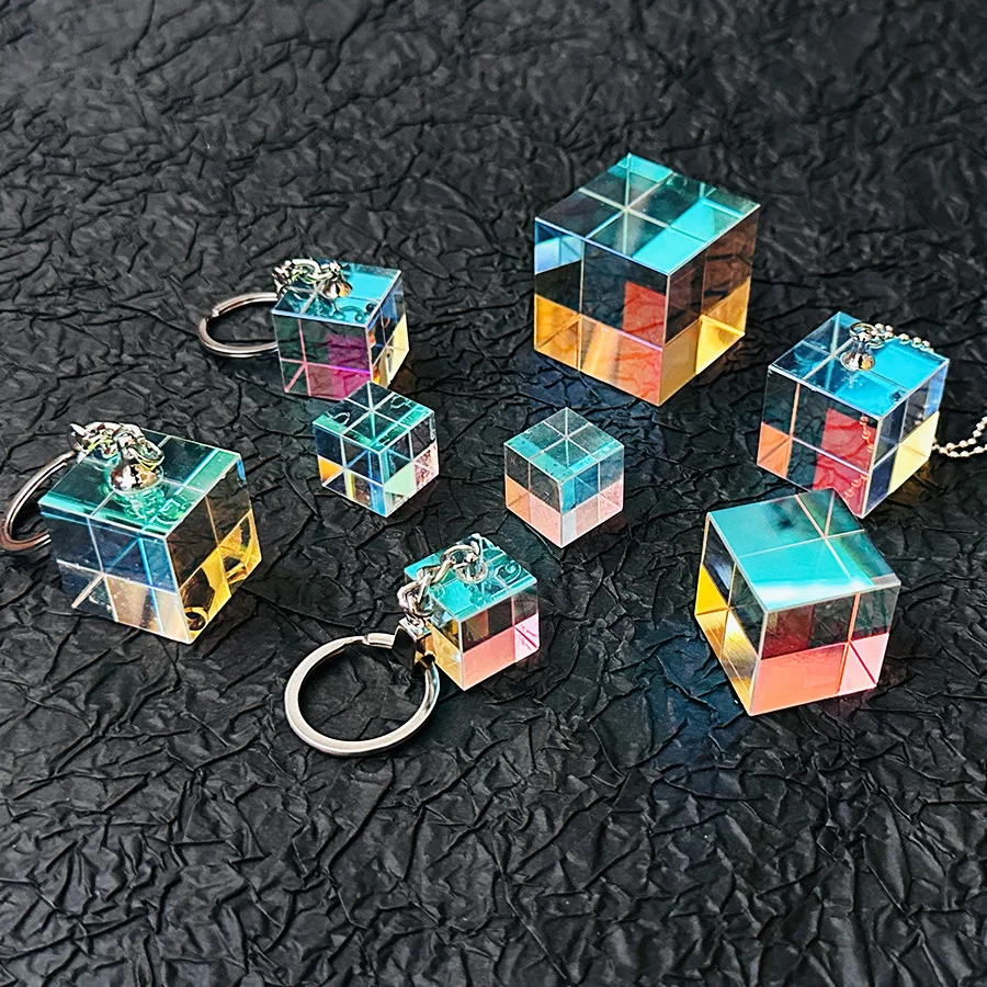 ガラワークス ランタンシェード CUBICLE PRISM プリズム ケース付き Colorful White Crystal Prism Six-Sided Bright Light Combine Glass