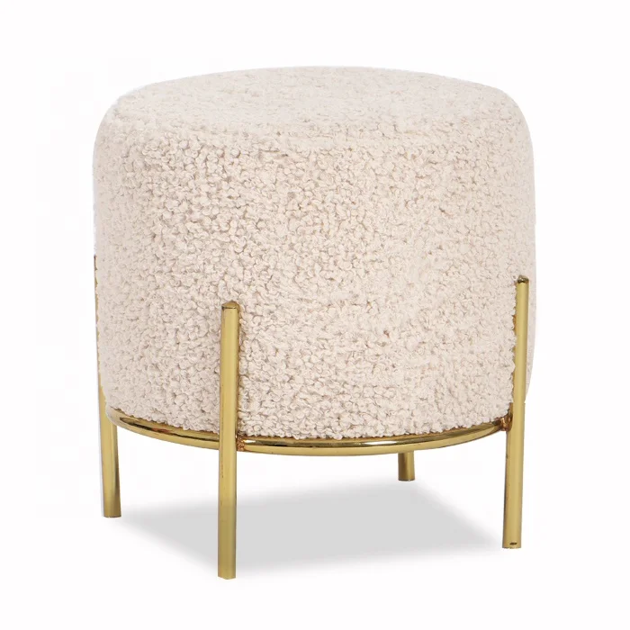Пуф, оттоманка, ножная табуретка, золотой и белый табурет, боковой стол