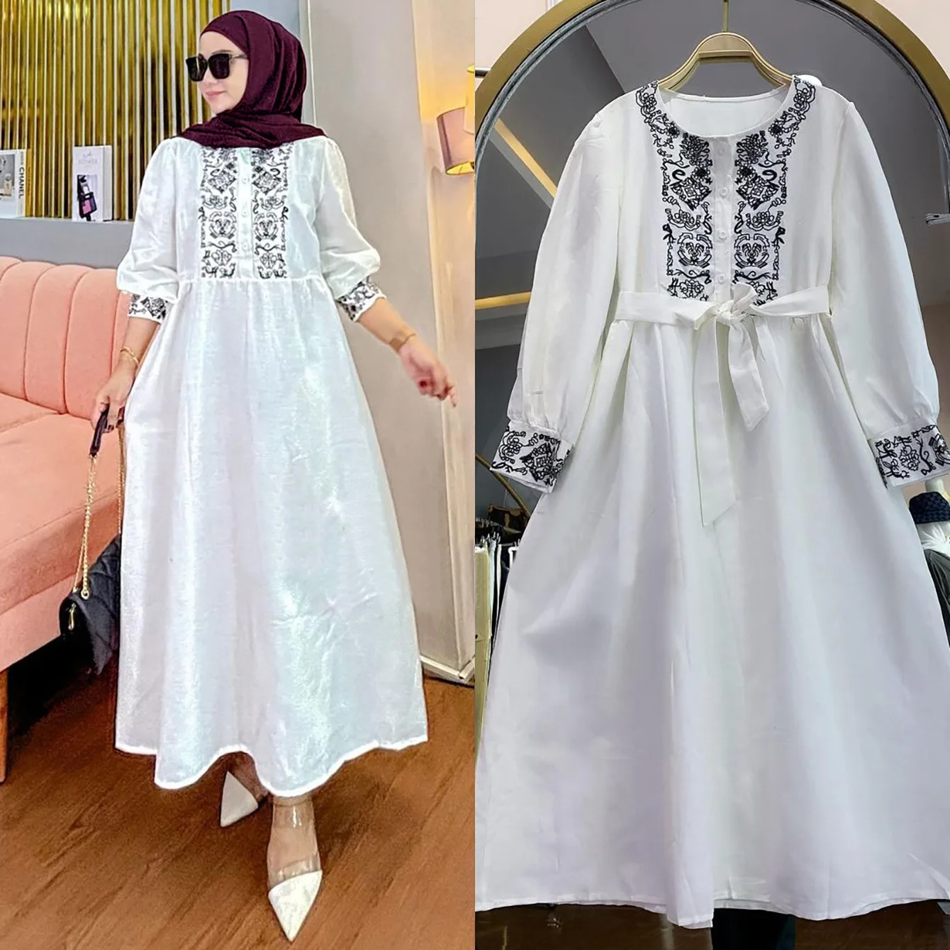 chinese dress ladies Linen Long Dress | AmourLinen