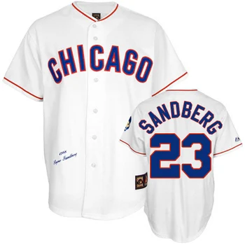 Men's Majestic Chicago Cubs #23 Ryne Sandberg Authentic Blue/White