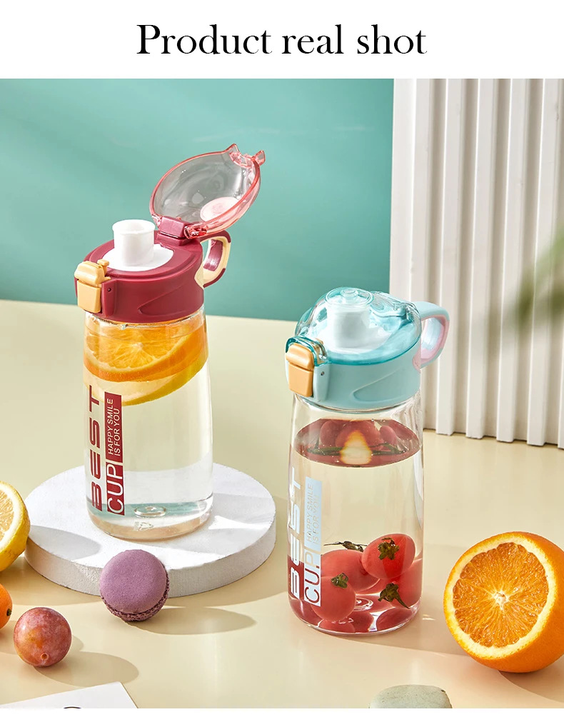 Large Capacity Portable Plastic Drinkware for Female Students Internet Celebrities High Color Value Direct Drinking Travel Straw